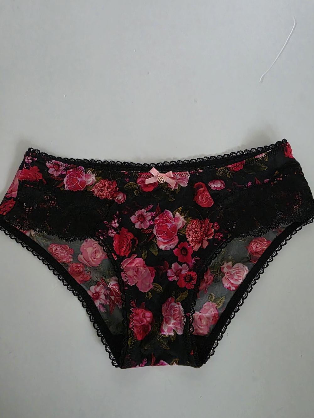 2/$24 NEW VICTORIA SECRET BLACK BODY Floral Hiphugger BIKINI PANTY-SZ-XS